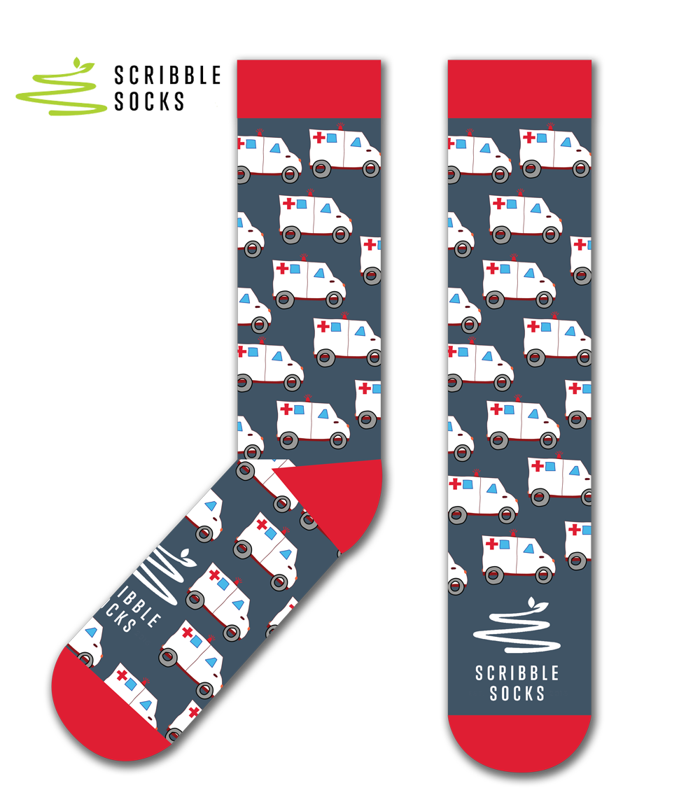 Scribble Socks Ambulance