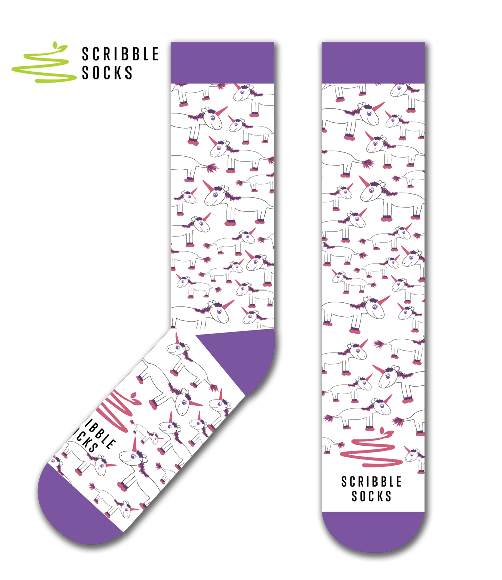 Scribble Socks Unicorn